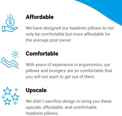 Miniatura 6 de Aqua Outdoors - Almohada para reposacabezas para tumbona de piscina, cojín para tumbona de agua, ideal para broncearse en repisa baja o terraza