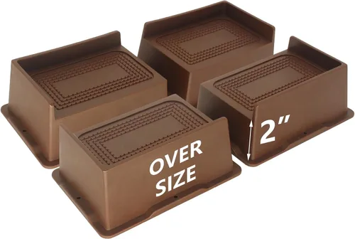 Miniatura 18 de Elevadores de cama de 4 pulgadas, resistentes, elevadores de muebles de gran tamaño, paquete de 4 elevadores de cama extra anchos para mesa, sofá