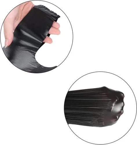 Miniatura 3 de LazyMe Bolsas para camisetas, bolsas de plástico negras con asas para comestibles y compras al por menor, bolsas de plástico para negocio, 12 x 20