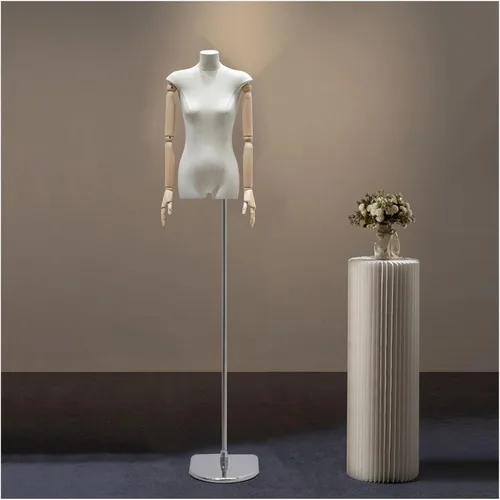 Miniatura 9 de Adjustable Female Mannequin Dress Form - Linen Fabric Torso for Sewing & Display, 66"-91" Height, Anti-Fingerprint Base - Perfect for Tailoring &