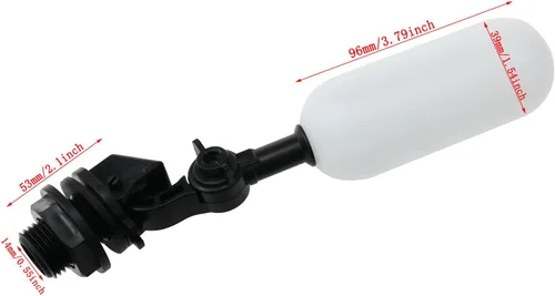 Miniatura 4 de Haidong HO-79946 1/2 "ABS plástico negro mini flotador válvula de bola con brazo ajustable para control automático de nivel de agua de tanques