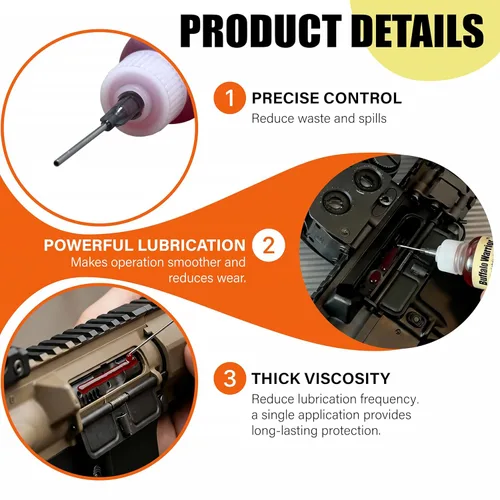 Miniatura 2 de Lubricante y grasa para pistola de alta temperatura, fórmula sintética de alta viscosidad (-70°F a 400°F+) Incluye aplicador de aguja de precisión