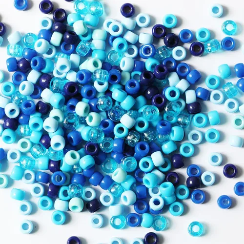 Miniatura 10 de 1000 cuentas de pony negras de 0.236 x 0.32 pulgadas para pulseras, trenzas de pelo y manualidades de bricolaje, solo para uso en manualidades