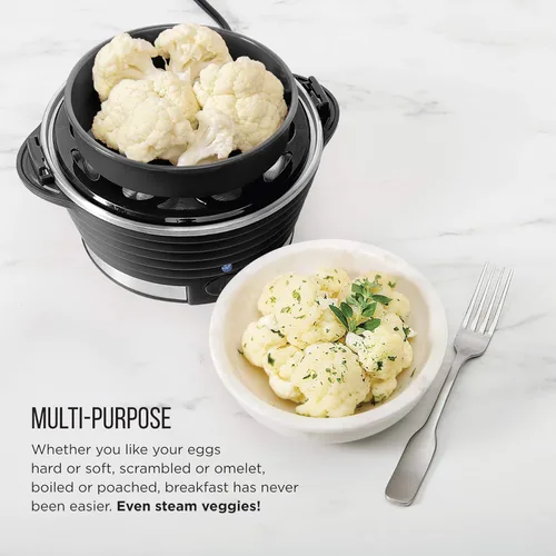 Miniatura 2 de Chefman Egg-Maker Escalfador Rápido, Vaporera de Alimentos y Verduras, Hace Rápidamente Hasta 6, Duros, Medianos o Suaves Hervidos, Bandeja