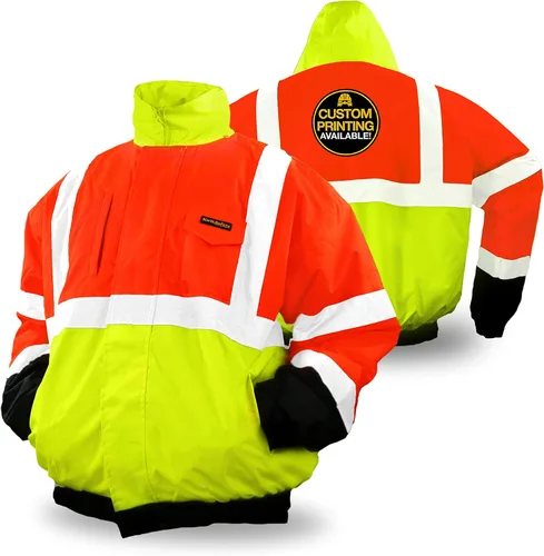 KwikSafety Chaquetas reflectantes | Bombarderos de trabajo de alta visibilidad aislados para hombre | Amarillo, Naranja, Multicolor 6. Bolsillo