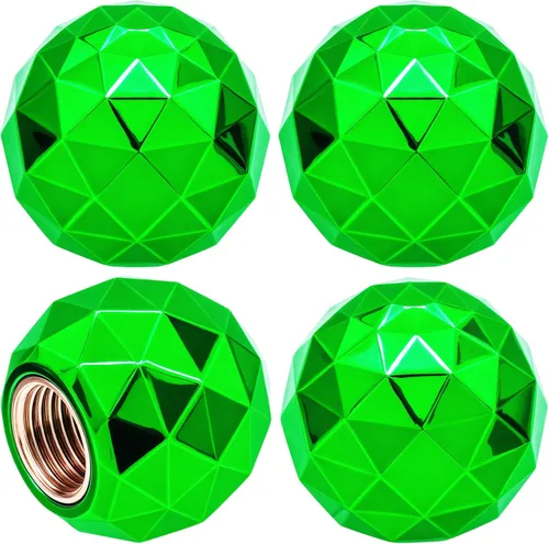 Miniatura 60 de 4 tapones de válvula de neumático estilo calavera, con anillo de goma O, cubiertas universales de vástago de válvula de neumático de núcleo de cobre