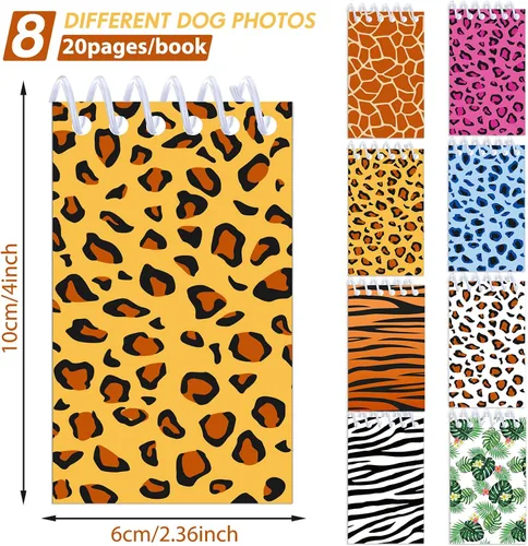 Miniatura 2 de Dianelhall 24 cuadernos pequeños de animales salvajes, cuadernos pequeños de bolsillo en espiral, animales de la selva, leopardo, guepardo