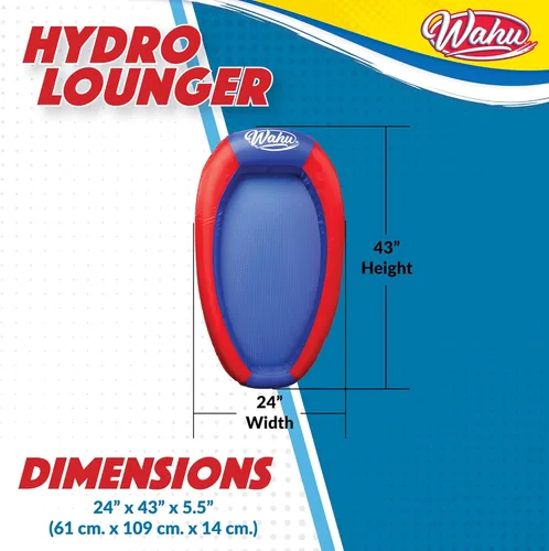 Miniatura 7 de Wahu Hydro Lounger - Flotador versátil para tomar el sol, tumbona inflable para playa y piscina con válvula de inflado/desinflado, rojo/azul