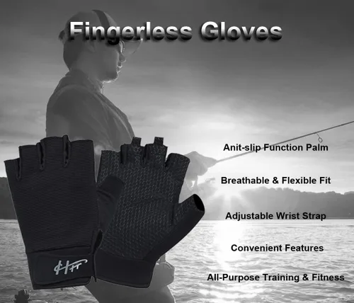 Miniatura 2 de SUJAYU Guantes sin dedos, guantes multiusos para agua y deportes para pesca, vela, remo, kayak y más, para hombres y mujeres