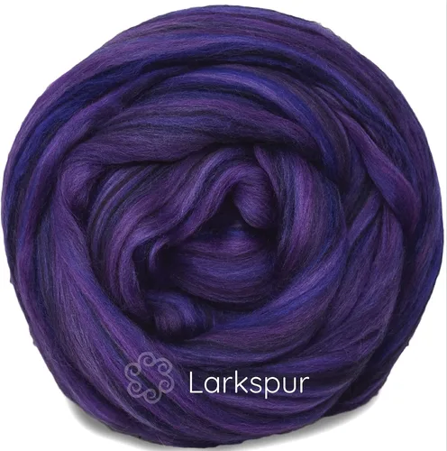 Miniatura 2 de Winner's Circle - Fibra merino superfina para hilar y fieltro. Mezcla superior peinada súper suave en impresionantes mezclas de colores, Larkspur
