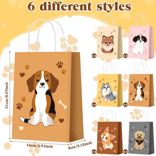 Miniatura 2 de Zhanmai 24 piezas de bolsas de regalo para gatos, bolsas de fiesta para gatos, lindos regalos de gatito, bolsas de papel para dulces con asas