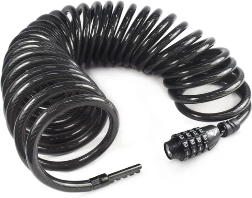 Miniatura 10 de MARQUE Cable de bloqueo de bicicleta de combinación de 3/8 pulgadas (5 pies, 10 pies, 15 pies, 25 pies) de bloqueo de combinación reiniciable, cable