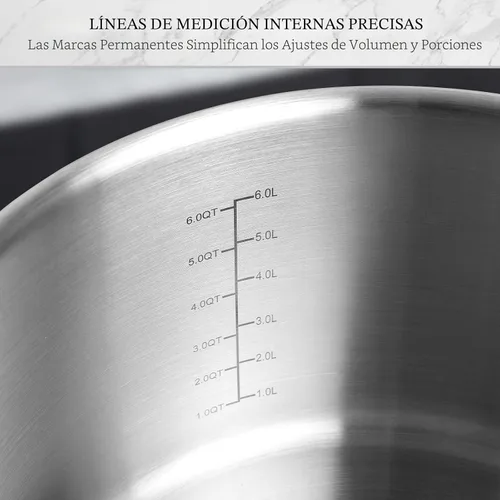 Miniatura 8 de EWFEN Juego de utensilios de cocina de acero inoxidable, juego de ollas y sartenes de 17 piezas de 3 capas de acero inoxidable, seguro para horno