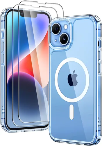 Miniatura 65 de TAURI Funda magnética 2 en 1 transparente para iPhone 14 Pro, compatible con Magsafe [no amarillenta] con protector de pantalla, protección de grado