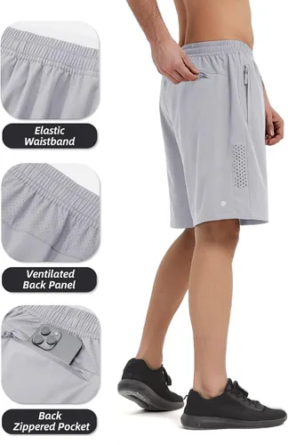 Miniatura 4 de HIFEOS Pantalones cortos deportivos para hombre, pantalones cortos de entrenamiento para correr, tenis, gimnasio, 5, 7, 9 pulgadas, cómodos