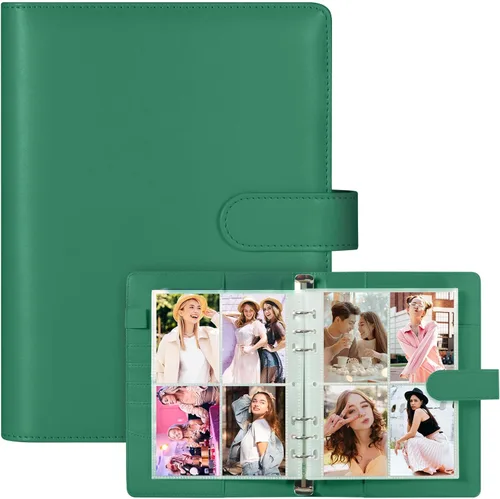 Miniatura 15 de Carpeta para tarjetas fotográficas A5 Kpop con 30 páginas de tarjetas de 4 bolsillos, Carpeta A5 de 6 anillos álbum coleccionador de tarjetas