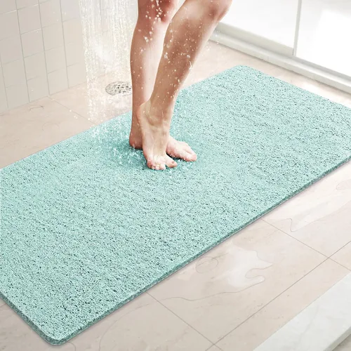 Miniatura 26 de LuxStep - Tapete de ducha, de 24 x 36 pulgadas, tapete de baño antideslizante con drenaje, tapete de baño de cloruro de polivinilo, de secado Gris