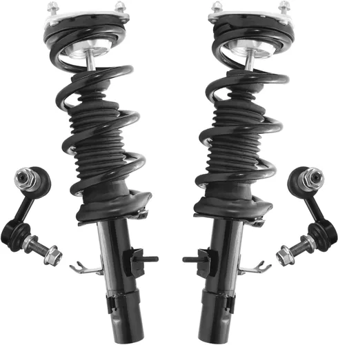 Miniatura 61 de Detroit Axle - Puntales delanteros con resorte helicoidal + enlaces de extremo de barras estabilizadoras de repuesto para Ford Flex Lincoln MKT