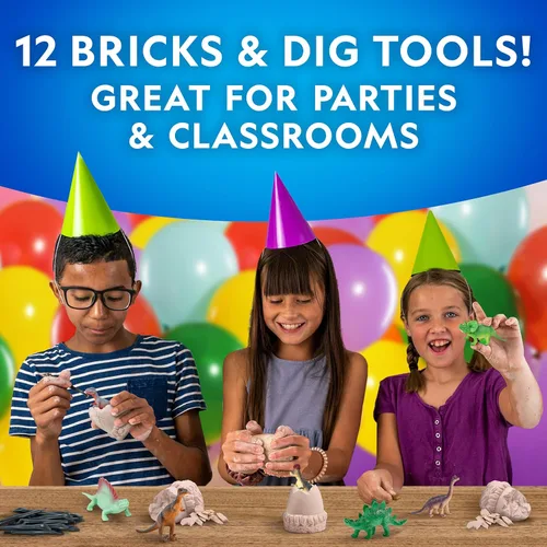Miniatura 3 de National Geographic - Kit de excavación de dinosaurios – 12 ladrillos de excavación en forma de dinosaurio con figuras de dinosaurio