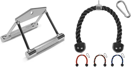 Miniatura 17 de Yes4All Cable Machine Attachment, Double D Handle & Tricep Rope Cable Attachment, Weight Machine Accessories Load 880 LB for Home Gym