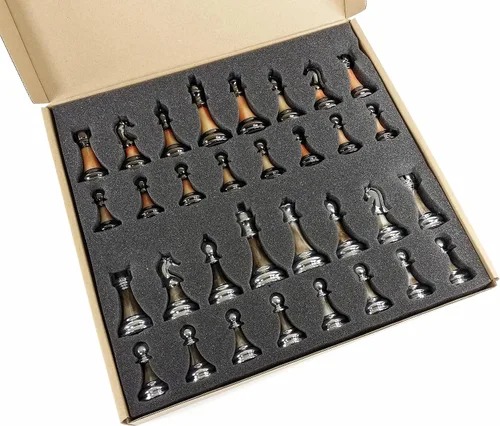 Miniatura 3 de HPL Staunton - Juego de ajedrez cromado y negro para hombre con tablero de color nogal oscuro de 18 pulgadas, 2 jugadores, a partir de 12 años