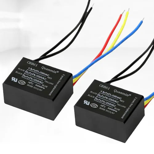 Miniatura 2 de Condensador de ventilador de techo CBB61, 2 unidades, relé de alimentación eléctrica, condensador de conexión, 5 cables, 4.5uf+6uf+5uf, compatible
