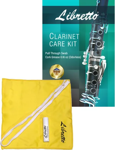 Miniatura 8 de Libretto Kit de limpieza de clarinete + kit de grasa de corcho, mantenimiento esencial Hisopo de microfibra con forma de lágrima azul y grasa