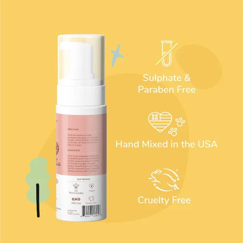 Miniatura 3 de kin+kind Champú seco sin agua para perros, sin enjuague, elimina la picazón y el olor, fórmula natural con hamamelis, aceite de coco, aceite