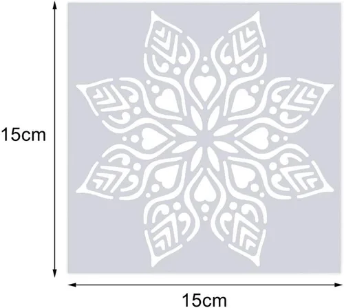 Miniatura 3 de Plantillas reutilizables Wedong, plantillas con pintura de punto y diseño de mandala