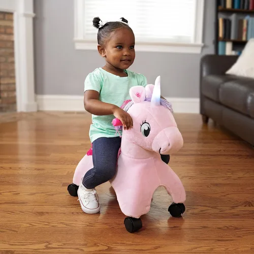 Miniatura 6 de Radio Flyer Juguetes de Animales de Peluche para Niños Pequeños – Suave Juguetes de Paseo y Empuje en Interiores para Niños de 1 a 3 Años Rosa