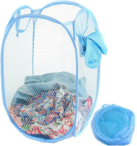 Miniatura 10 de Cesta de almacenamiento de malla rectangular pequeña plegable para ropa de bebé, organizador de armario, cubos de basura para habitación de niños