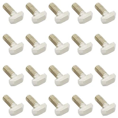 Miniatura 10 de 20 tornillos deslizantes de rosca M8 con ranura en T, acero al carbono, acero al carbono, niquelado, tornillos en forma de T para perfil de aluminio