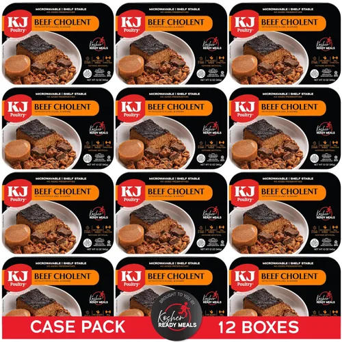 Miniatura 12 de KJ Poultry Comidas preparadas Kosher – Chulent de carne y kugel, MRE comidas de carne listas para comer, comida de shabat (paquete de 6) preparada