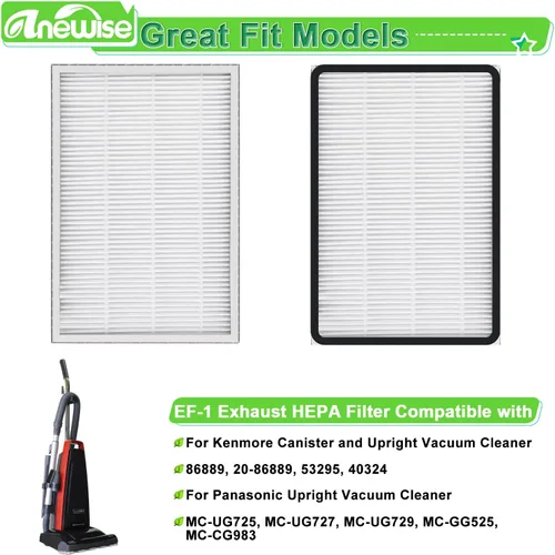 Miniatura 2 de Anewise Paquete de 5 filtros HEPA EF-1 de repuesto para Kenmore 86889, 20-86889, 40324, 53295 y aspiradora vertical, para Panasonic Part MC-V199H