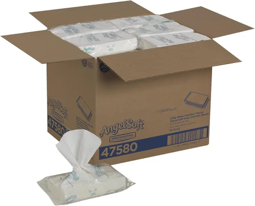 Georgia-Pacific Angel Soft Professional Series Polyflex - Papel de seda facial de 2 capas (47580), 96 hojas por paquete, 54 paquetes de pañuelos a