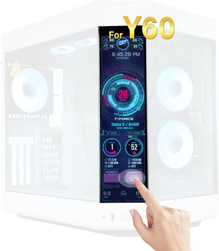 Miniatura 7 de GeeekPi monitor LCD táctil IPS de 12.6 pulgadas FHD 1920x515, pantalla de visualización, compatible con la carcasa de PC Hyte Y60, CPU, GPU, panel