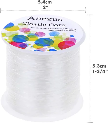 Miniatura 3 de Anezus Cuerda elástica para pulseras, cordón elástico de 0.028 in para hacer joyas, cuentas y manualidades