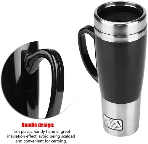 Miniatura 6 de Taza de calefacción de viaje de acero inoxidable de 15.2 fl oz, calentador de taza de café para coche hervido, calentador de taza de café