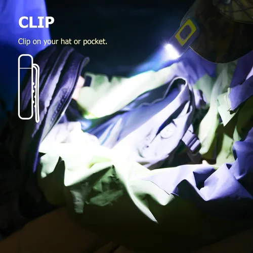 Miniatura 2 de Molrebe Paquete de 2 luces de carrera de 800 lúmenes, luces recargables con clip con iluminación roja/verde, visión nocturna, 5 modos, luz LED
