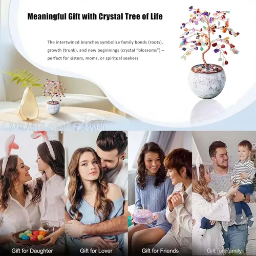 Miniatura 8 de Runyangshi Árbol de la vida de cristal de chakras, árbol de cristal curativo natural grande de 8 pulgadas, que trae dinero, buena suerte, energía
