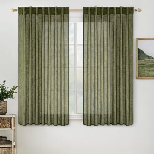 Miniatura 76 de MIULEE Cortinas de lino blanco de 108 pulgadas de largo para dormitorio, sala de estar, cortinas de ventana con textura de lino suave y grueso, Lino