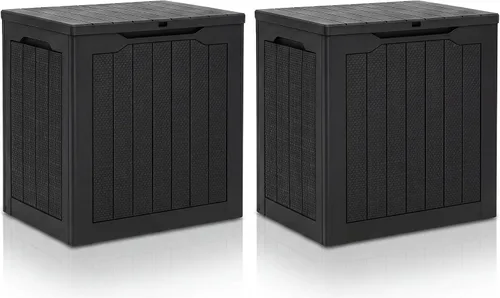 Miniatura 26 de YITAHOME Caja grande de resina de 100 galones, cajas de almacenamiento al aire libre para muebles de patio, cojines de exterior, herramientas