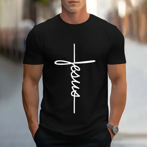 Miniatura 2 de Camisetas básicas para Hombre con Estampado Cruzado de sólido, Blusas de Manga Corta, túnicas elásticas para Fiesta