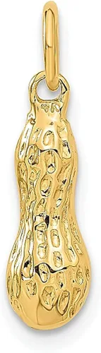 Miniatura 3 de Collar con dije de maní 3D de oro amarillo de 14 quilates joyería fina para mujer regalos para ella Oro amarillo