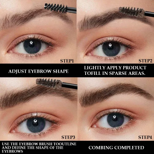 Miniatura 4 de Máscara de cejas engrosada teñida, esculpe rápido para cejas, impermeable, a prueba de transferencia, cepillo para rellenar las cejas y cubrir
