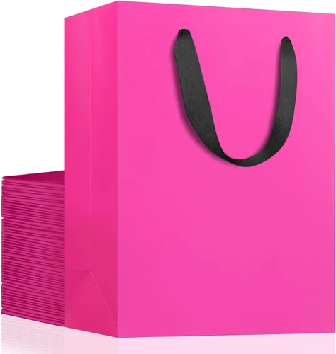 Miniatura 45 de EUSOAR Bolsas de compras de papel con asas, paquete de 25 bolsas pequeñas de papel kraft de 5.9 x 2.3 x 7.8 pulgadas, bolsa de mercancía