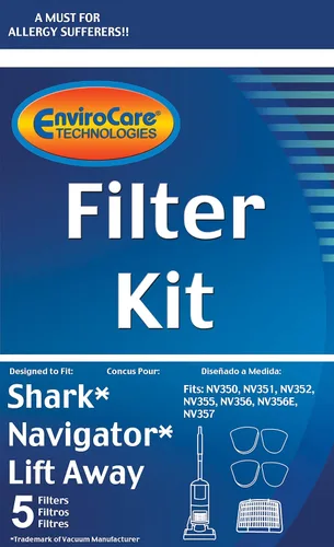 Miniatura 3 de EnviroCare Filtros de vacío de repuesto diseñados para adaptarse a Shark Navigator Lift-Away NV350, NV351, NV352, NV355, NV356, NV356E, NV357 kit