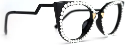 Miniatura 4 de Gafas de lectura de ojo de gato, diamantes de imitación brillantes con marco de diamantes de imitación, lentes anti lector de luz azul