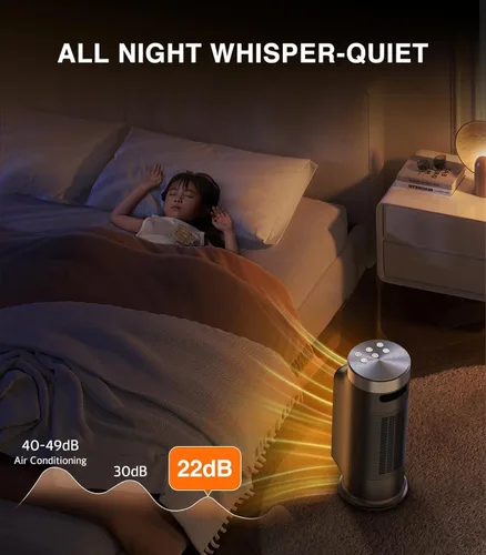 Miniatura 7 de Calentador eléctrico inteligente de 1500 W para espacios interiores - Control por WiFi/aplicación, control remoto incluido, temporizador de 24H, 5