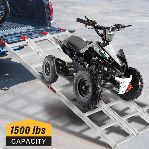 Miniatura 6 de Rampas de carga de aluminio para motos de nieve de 69 pulgadas de largo x 50 pulgadas de ancho, rampa de carga para motos de nieve de capacidad